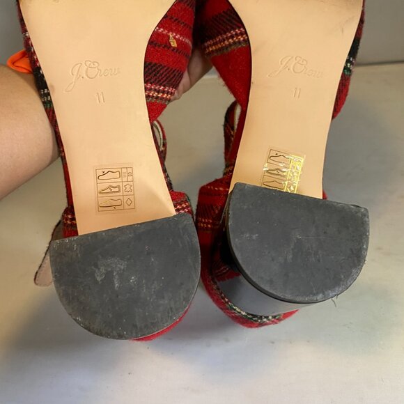 J.Crew Millie Ankle-Strap Heels in Good Tidings Plaid 11 - Picture 5 of 5